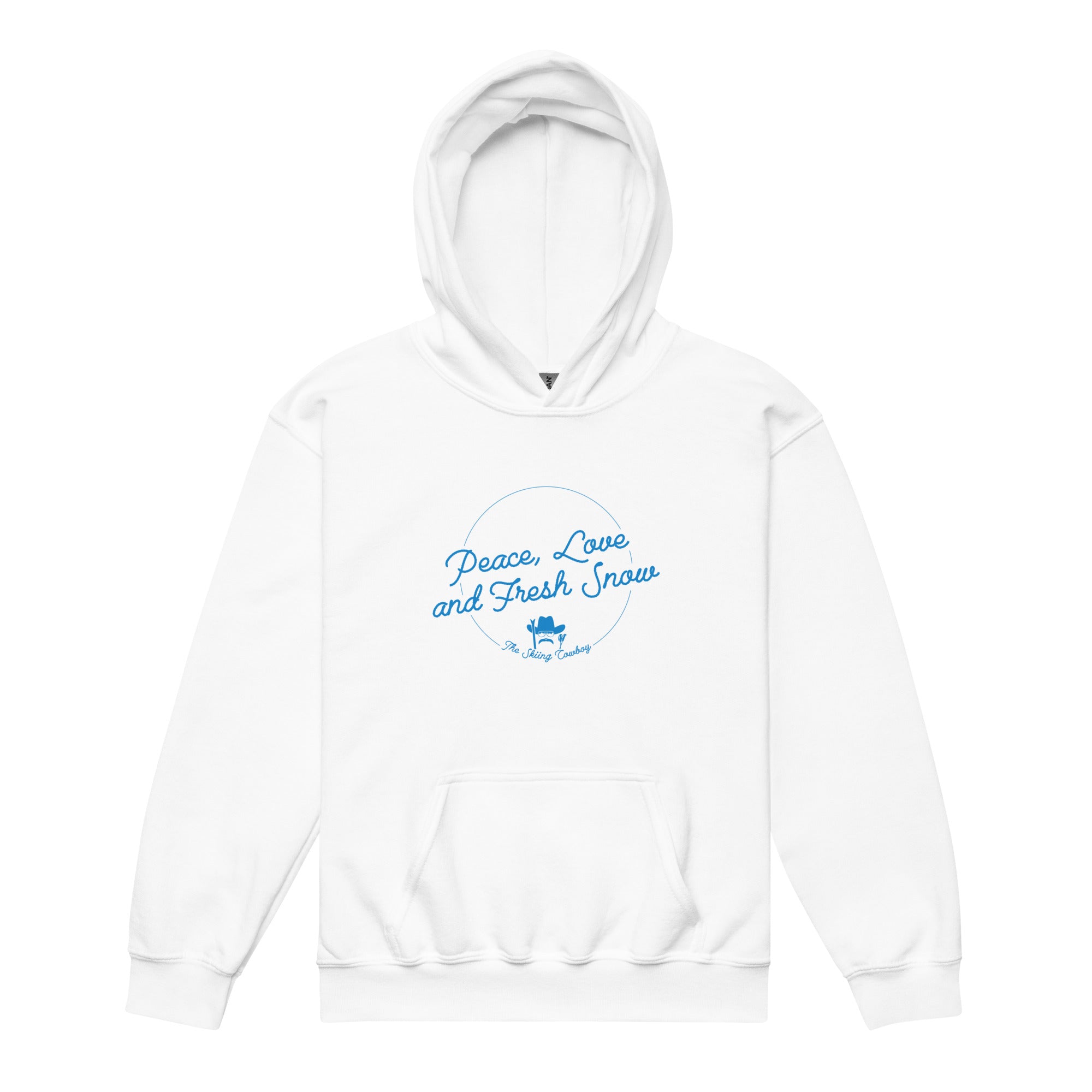 Youth heavy blend hoodie Peace, Love and Fresh Snow