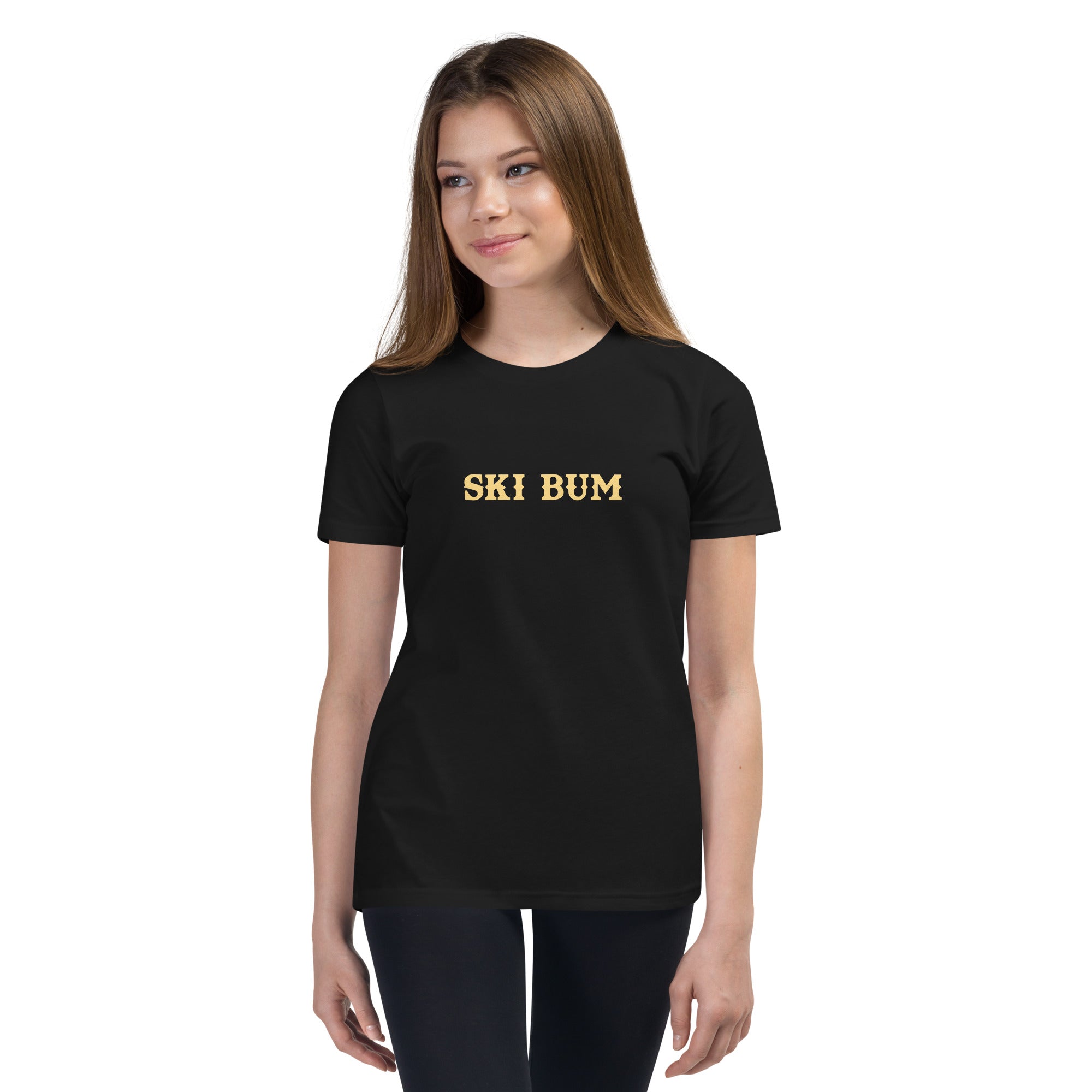 T-shirt pour adolescent Ski Bum texte clair