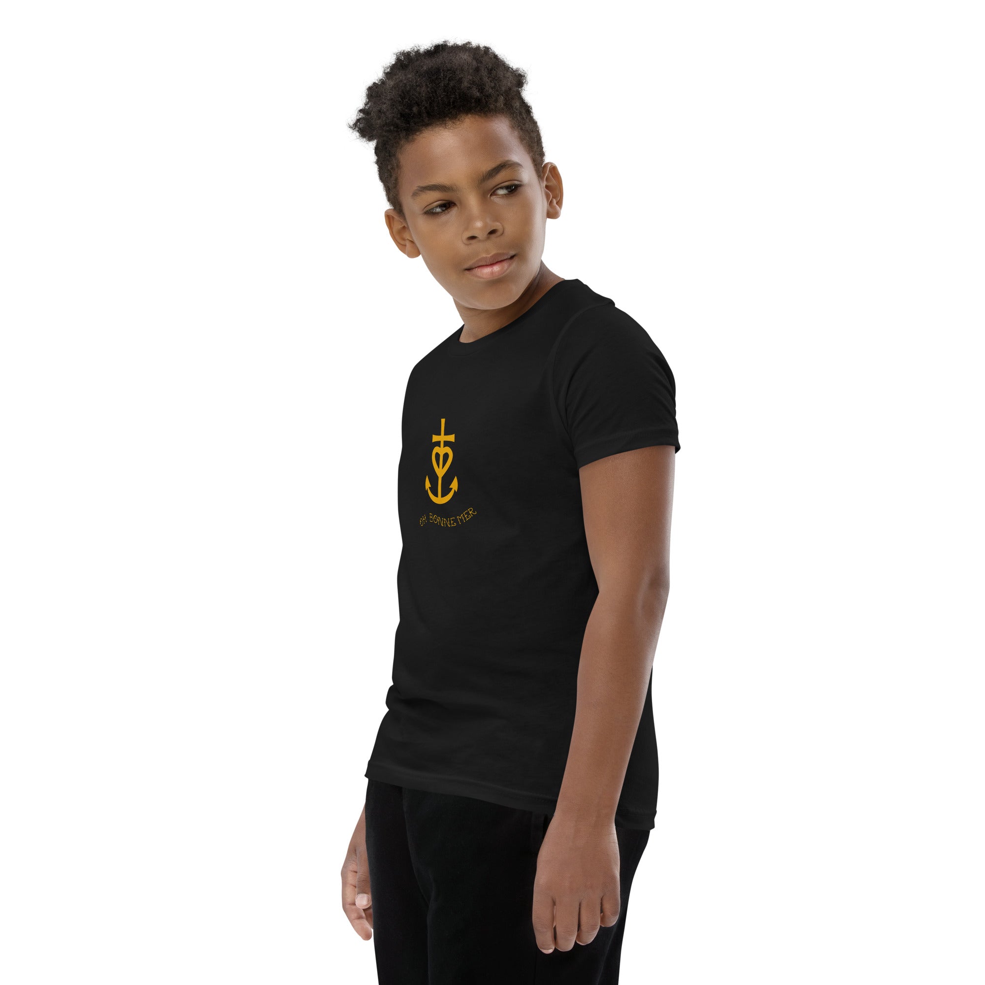 T-shirt classique enfant Croix de Camargue dorée