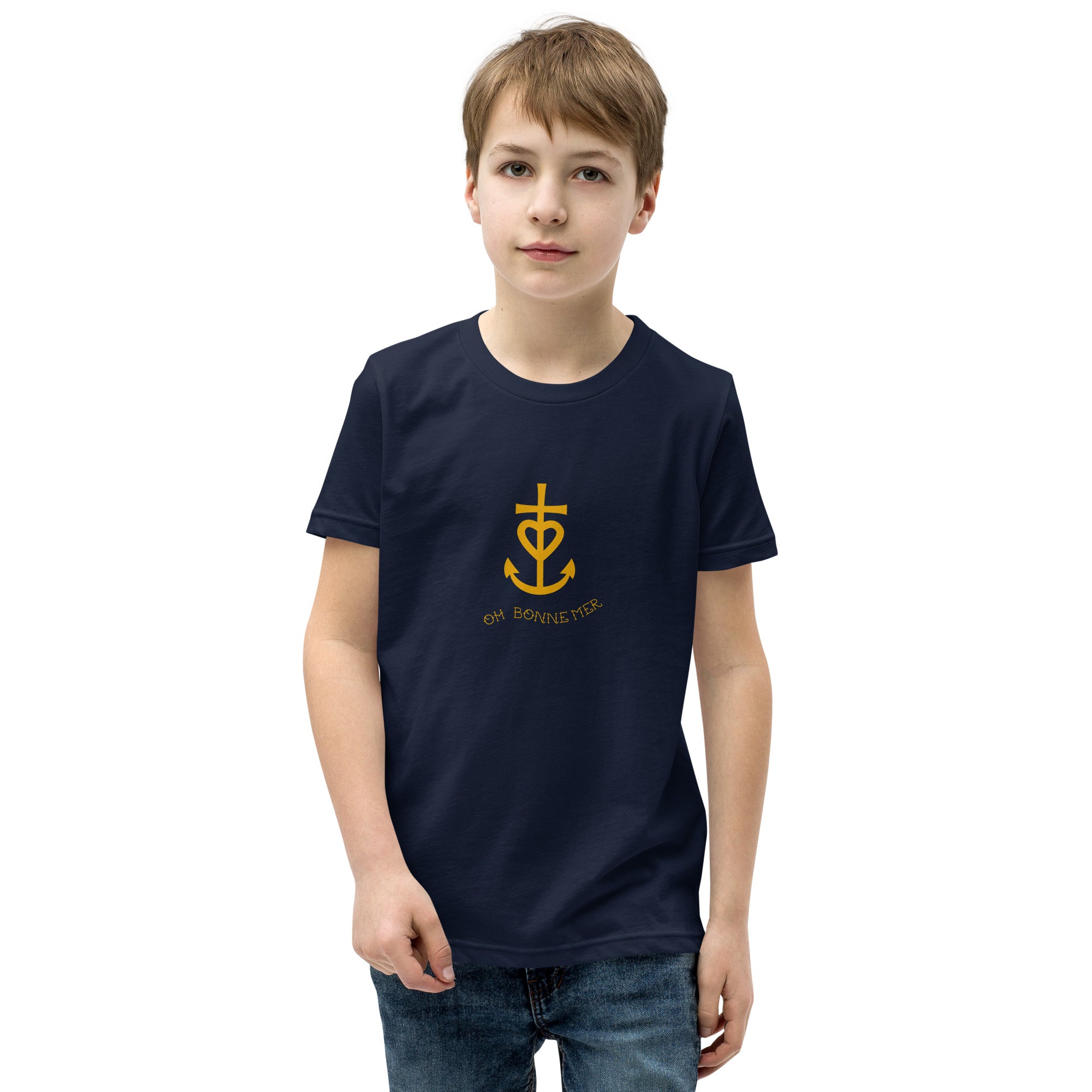 T-shirt classique enfant Croix de Camargue dorée