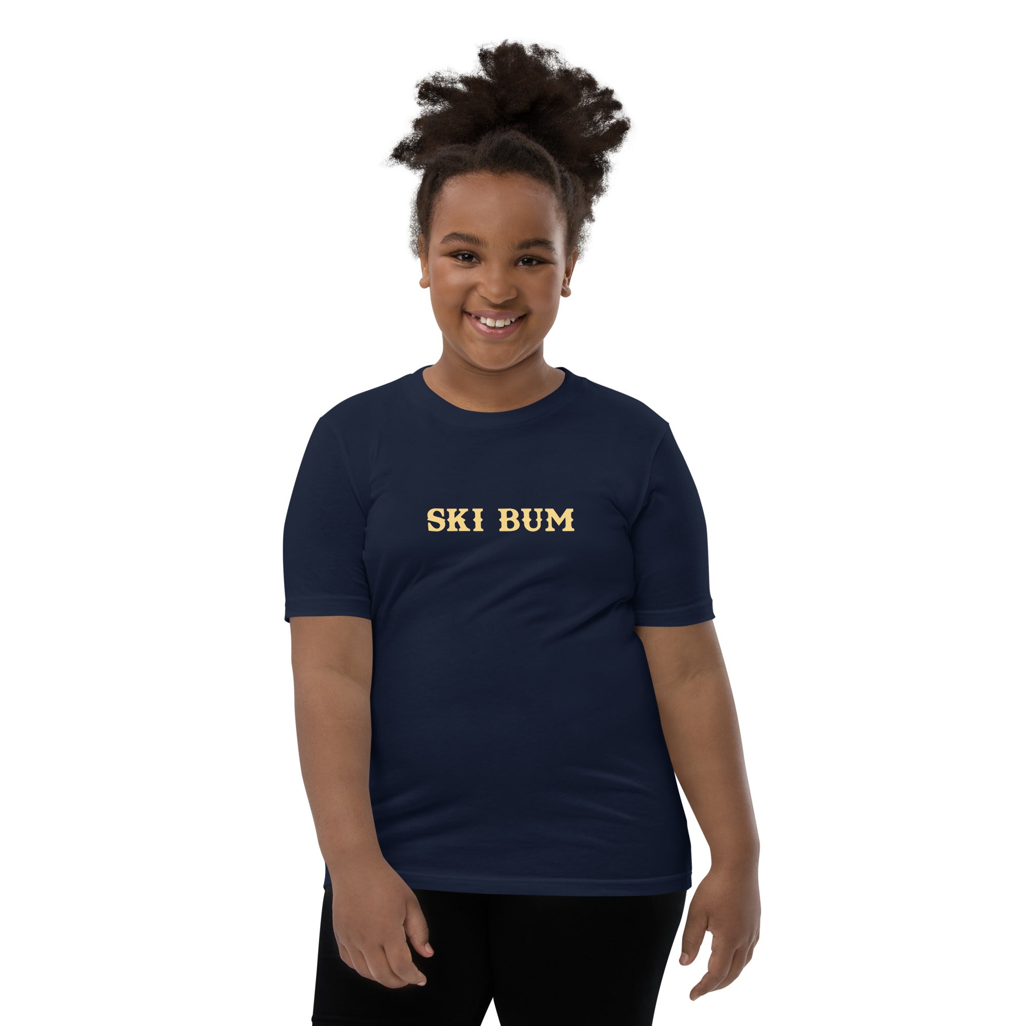 Youth Staple T-shirt Ski Bum light text