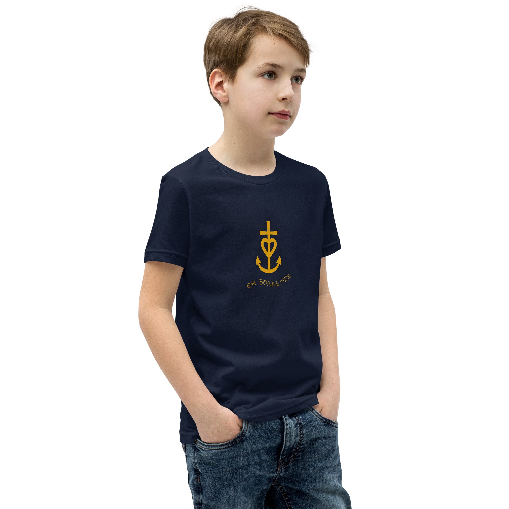 T-shirt classique enfant Croix de Camargue dorée