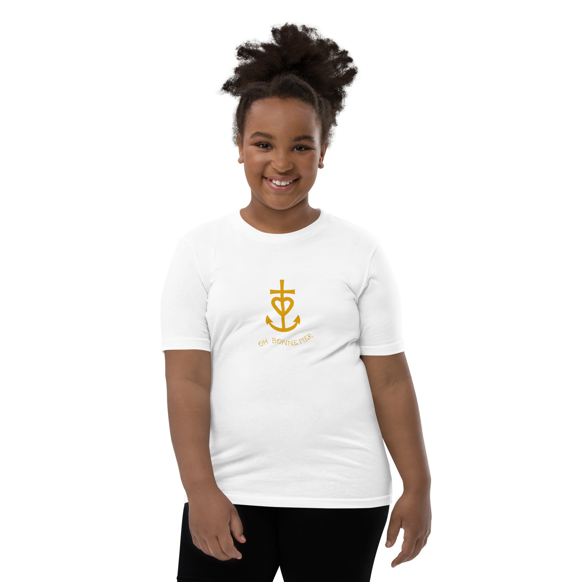 T-shirt classique enfant Croix de Camargue dorée