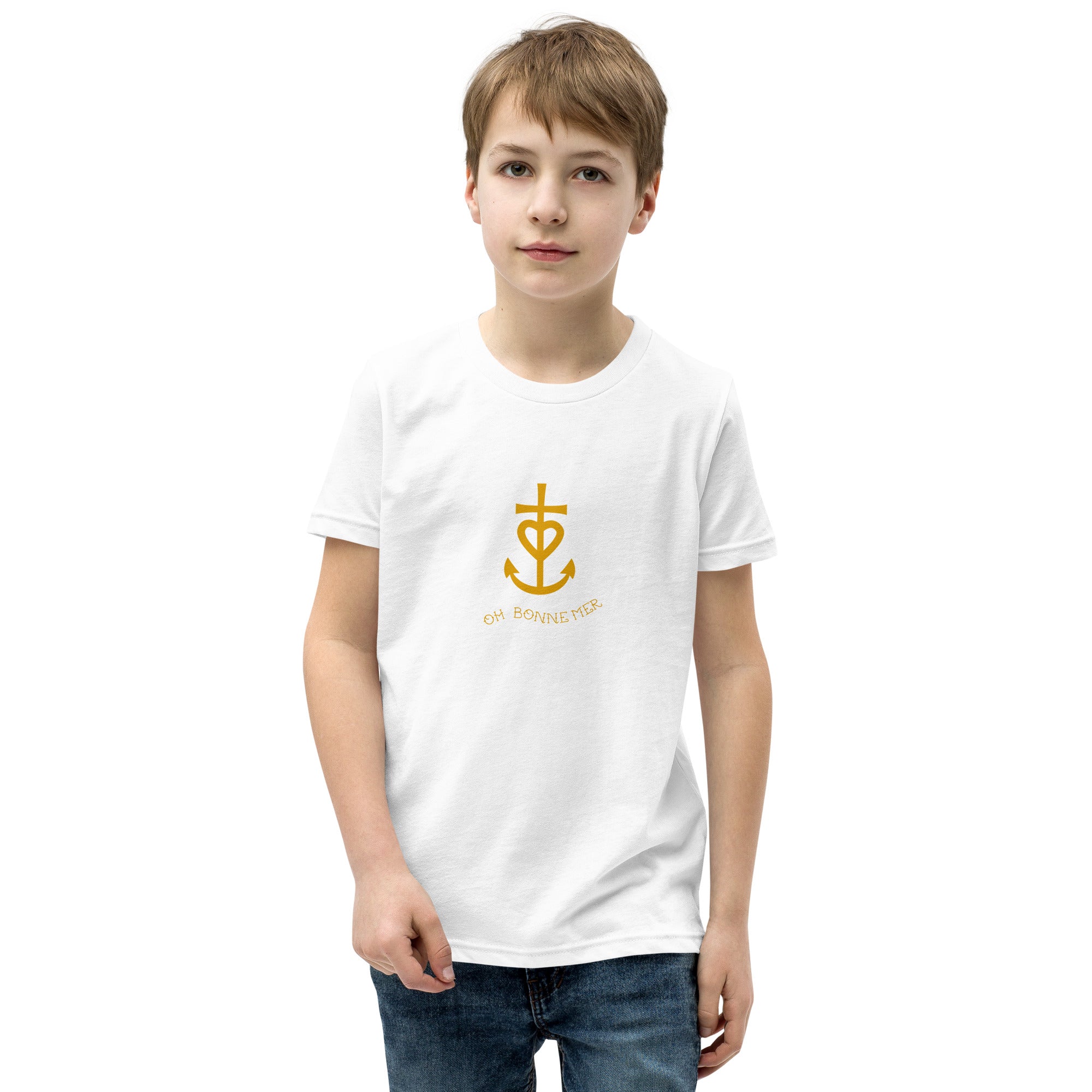 T-shirt classique enfant Croix de Camargue dorée