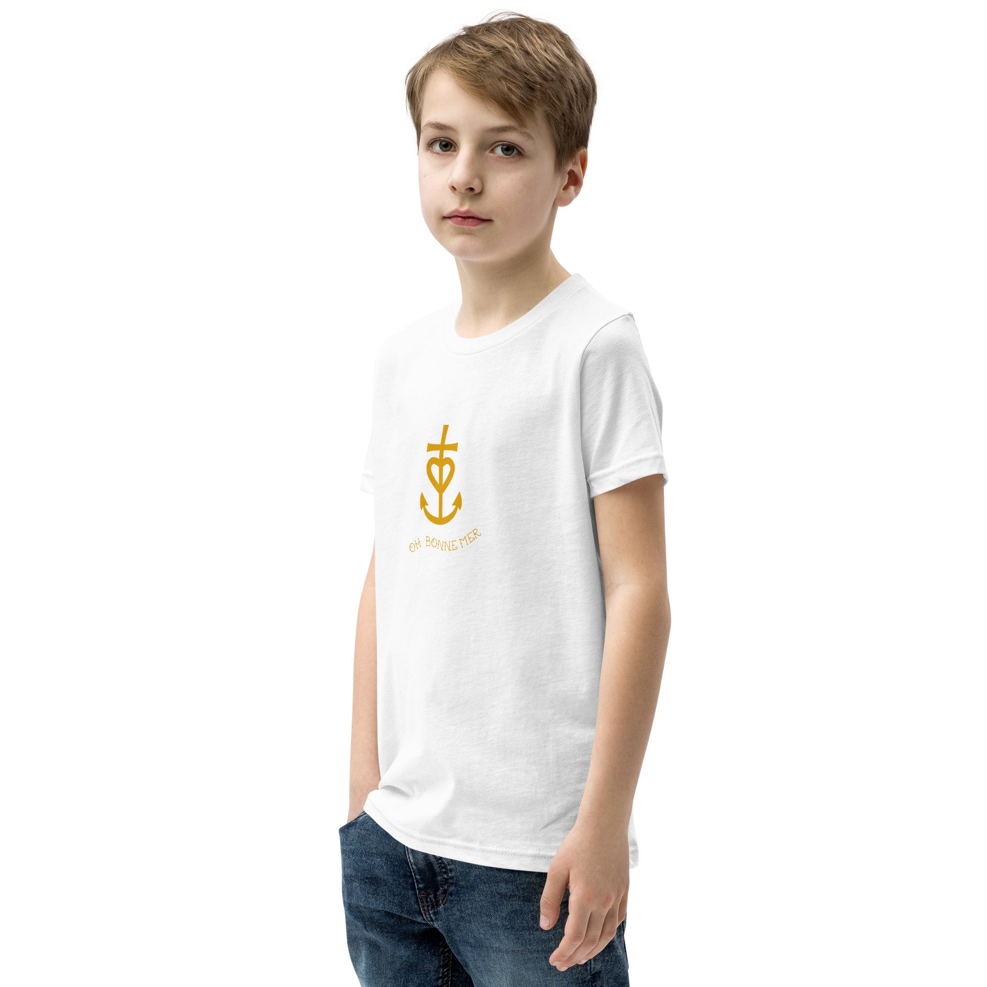 T-shirt classique enfant Croix de Camargue dorée