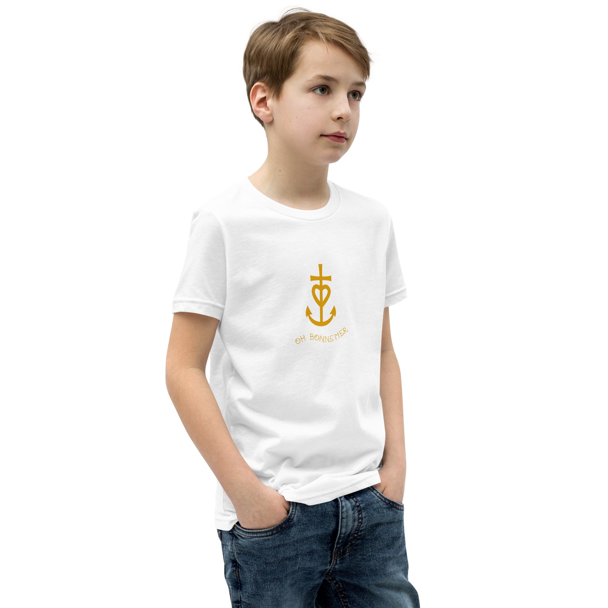 T-shirt classique enfant Croix de Camargue dorée